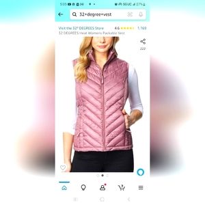 32 Degrees Heat Womens Packable Vest XL in color Fig Berry